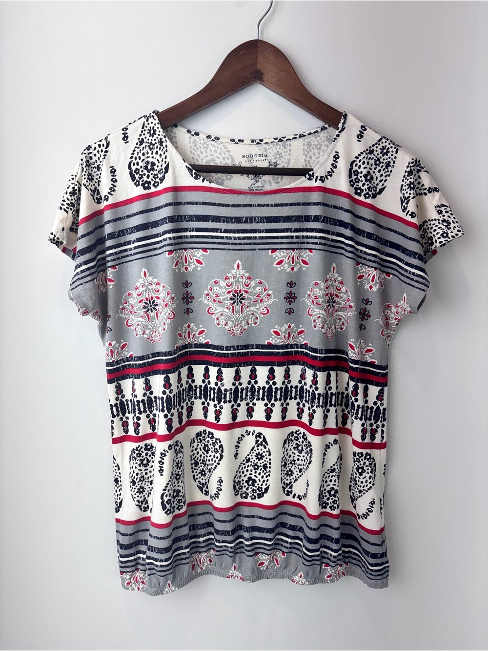 Sonoma Life + Style Paisley Medallion Print Top | M